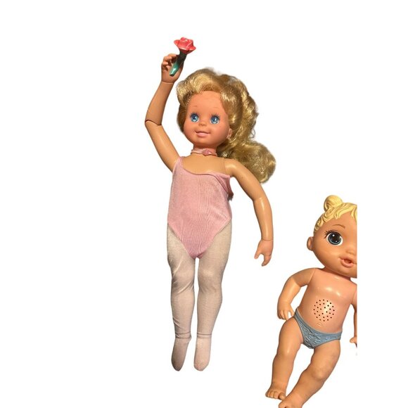 1989 TYCO Blonde My Pretty Ballerina Doll With Flower Rose - Picture 1 of 8